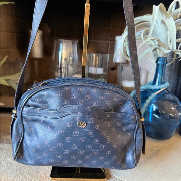 Valentino Navy Monogram Crossbody Bag